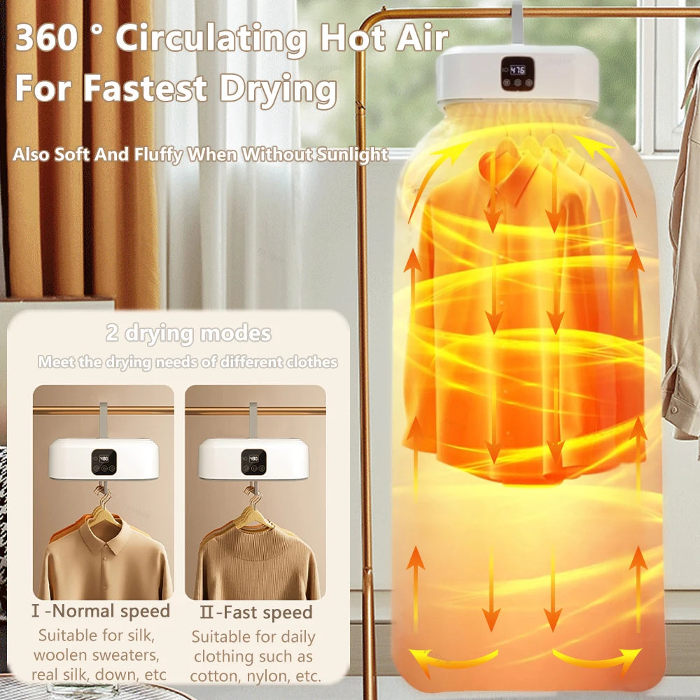 👉 Taşınabilir Kıyafet Kurutucu 🌬️⚡ | Elektrikli Katlanabilir Çamaşır Kurutma Makinesi 👕🧦 | UV Sterilizasyon 🌟🦠 | Pratik & Katlanabilir Tasarım 🧳✨