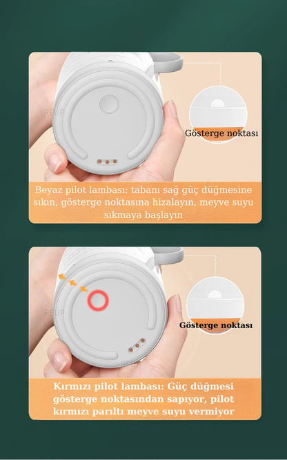 TazeBlend Portakal Limon USB Şarjlı Meyve Karıştırıcı Taze Sıkıcı Makinesi