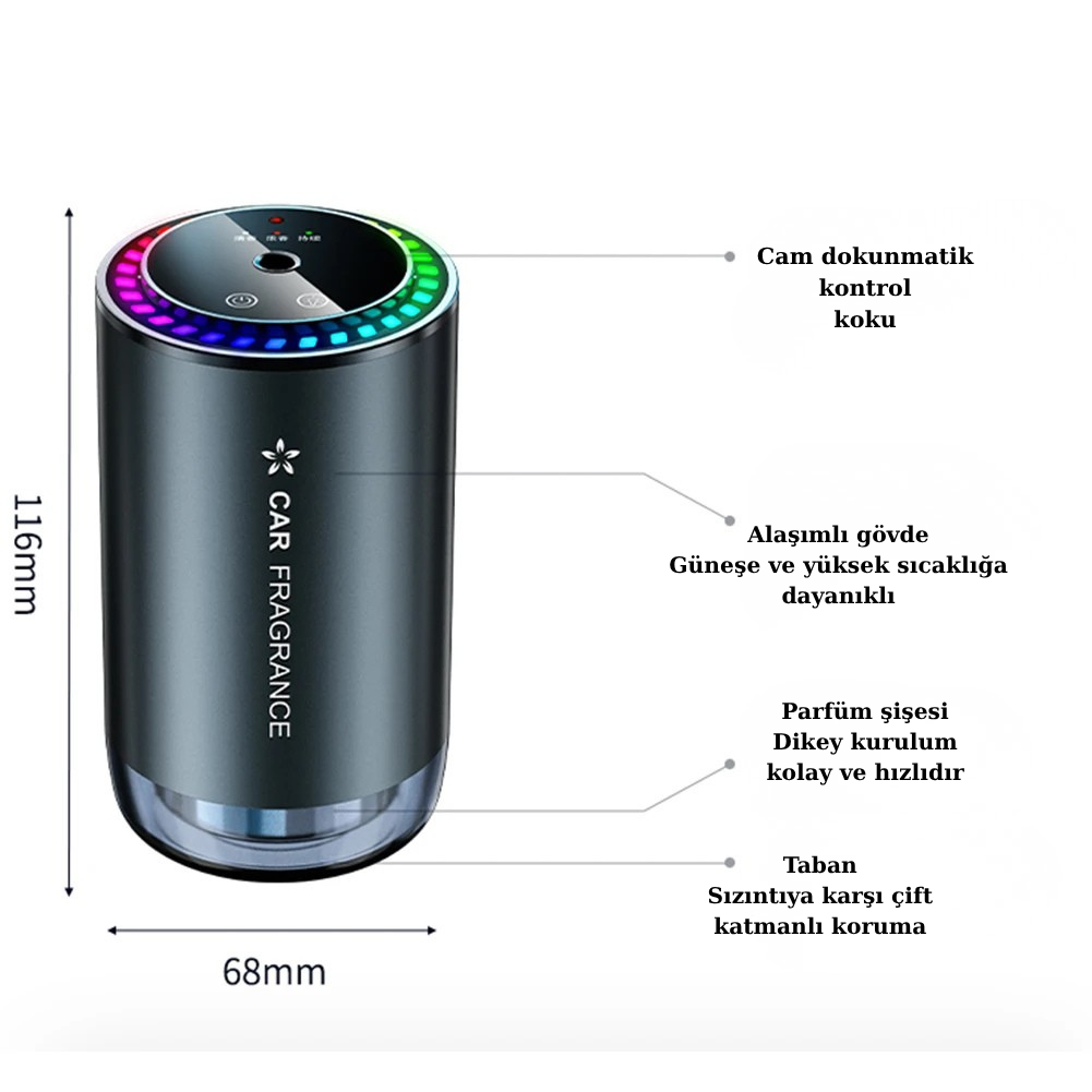 Akıllı Araç Hava Ferahlatıcısı 🌟 | Şarj Edilebilir Pil 🔋 | Büyüleyici Yıldızlı Işık Projeksiyonu ✨ | Ayarlanabilir Koku Yoğunluğu 🌸