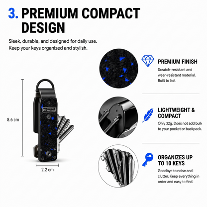 PUMIRE Key Organizer — Apple Find My Compatible, Holds 2-6 Keys
