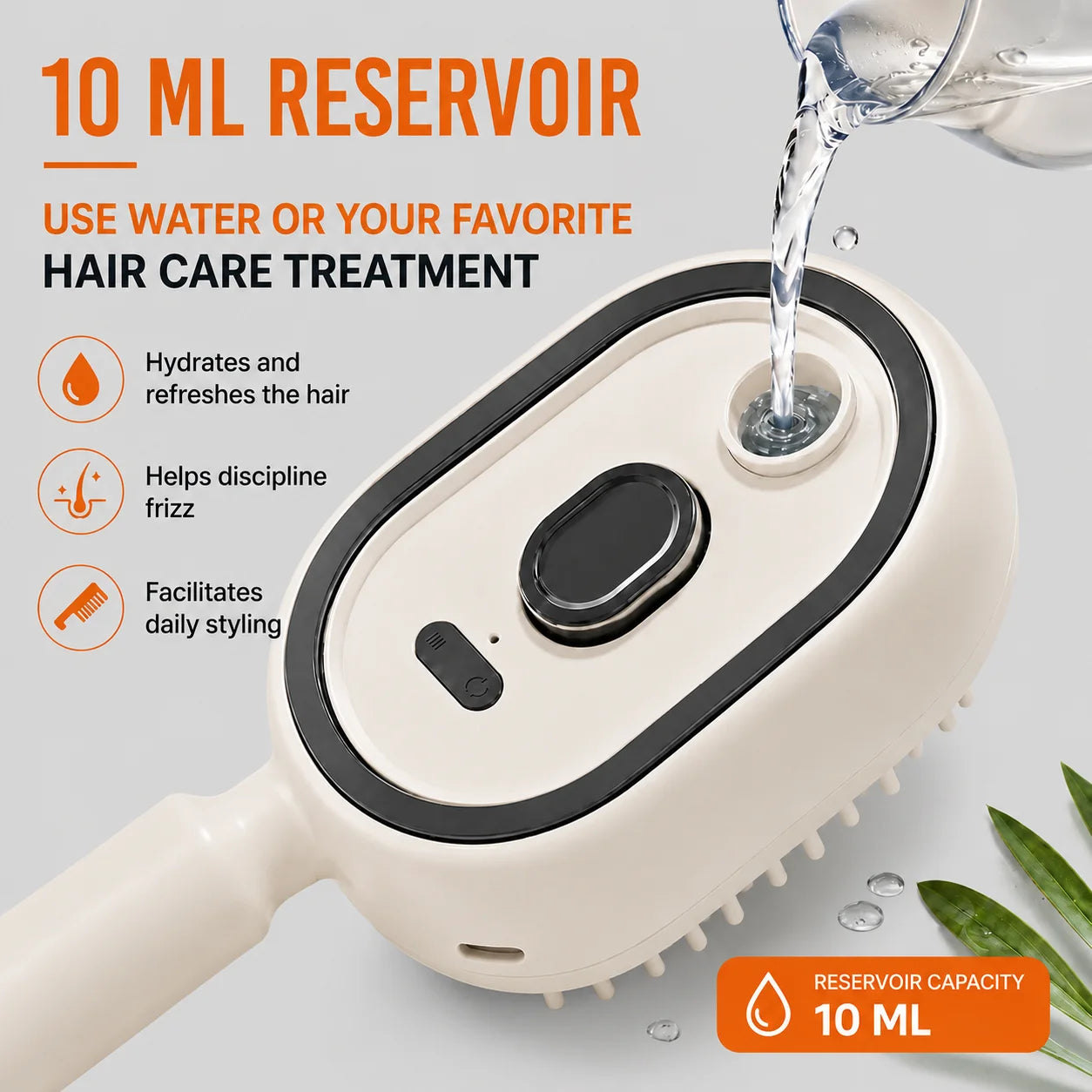 3-in-1 Ionic Mist Massage Hair Brush | Detangling, Anti-Static & Scalp Care