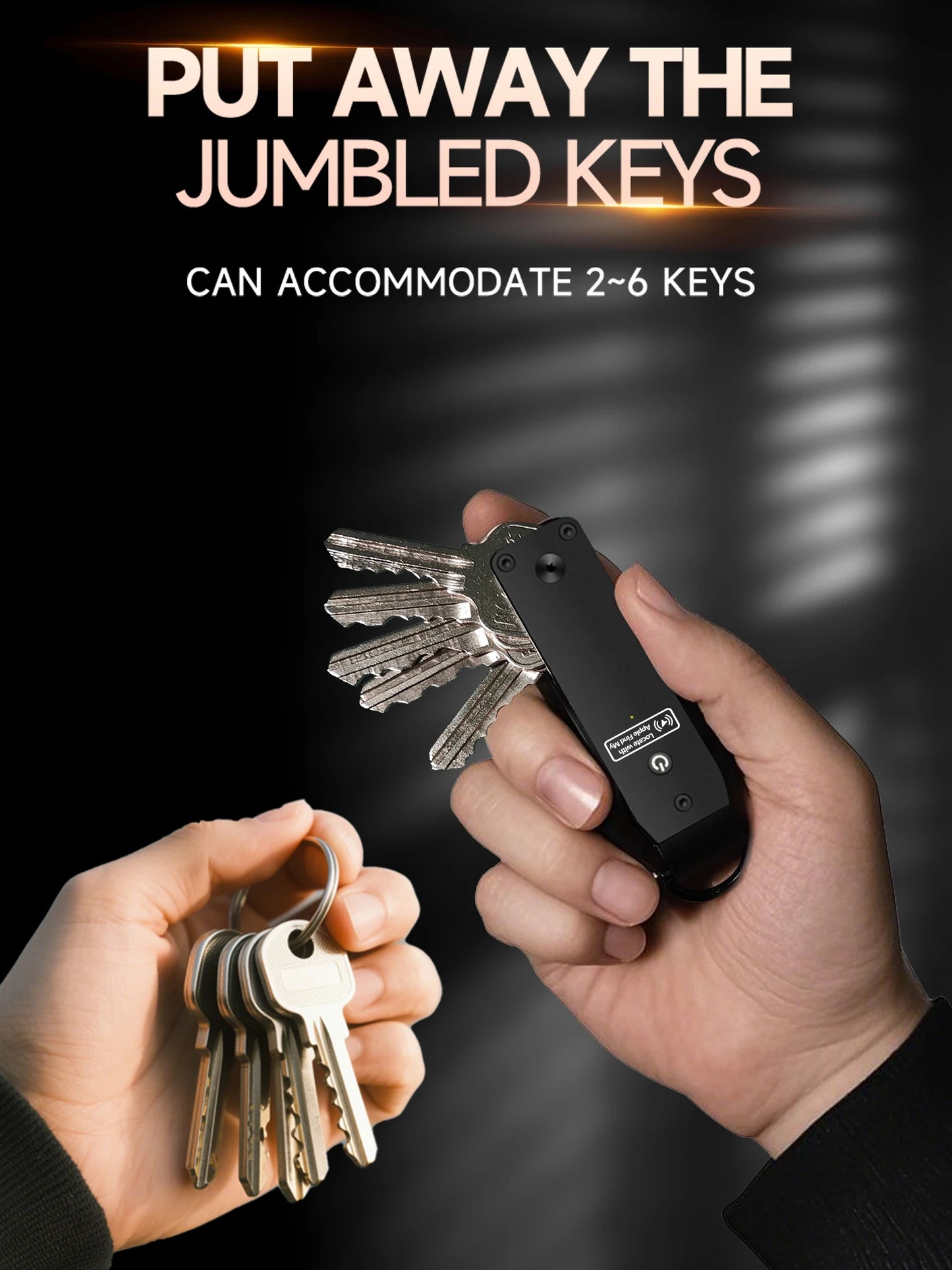 PUMIRE Key Organizer — Apple Find My Compatible, Holds 2-6 Keys