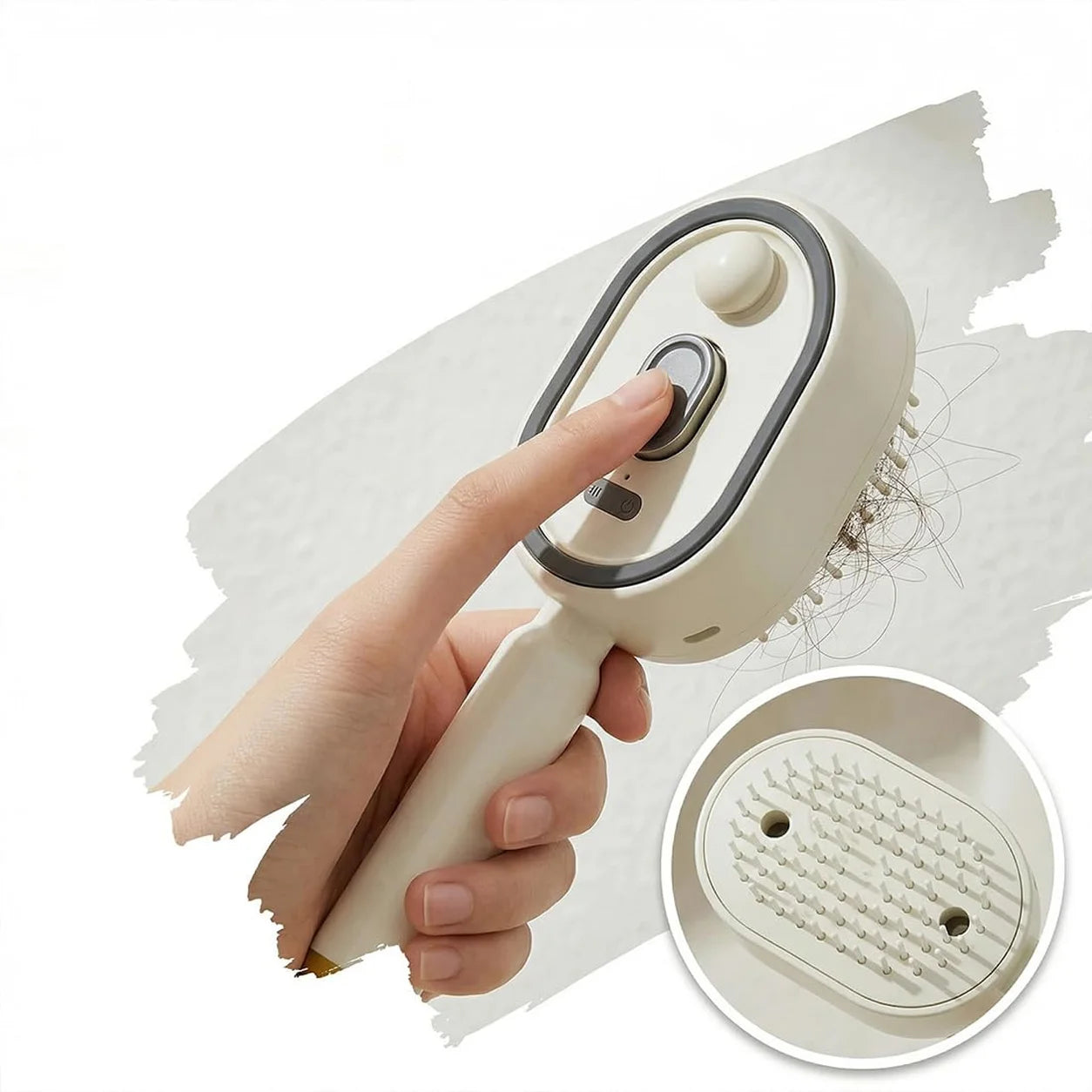 3-in-1 Ionic Mist Massage Hair Brush | Detangling, Anti-Static & Scalp Care
