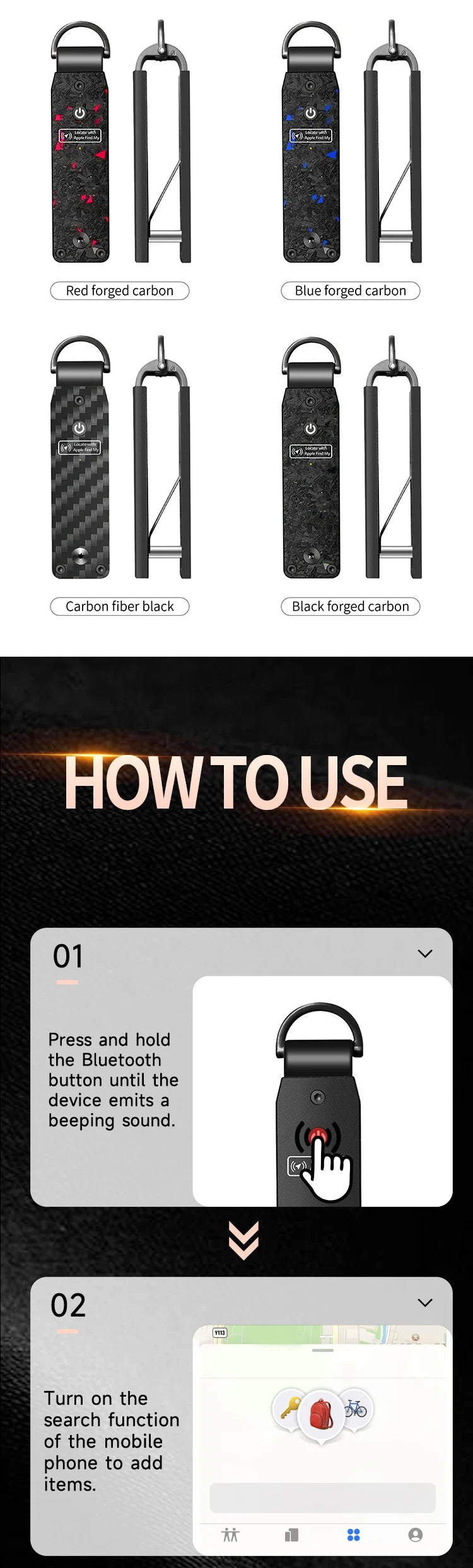 PUMIRE Key Organizer — Apple Find My Compatible, Holds 2-6 Keys