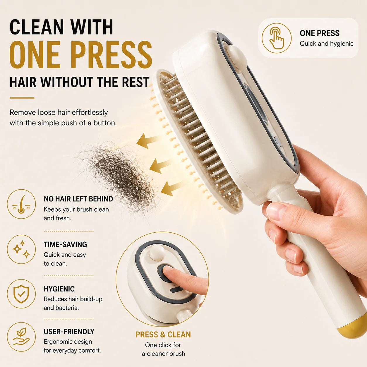 3-in-1 Ionic Mist Massage Hair Brush | Detangling, Anti-Static & Scalp Care