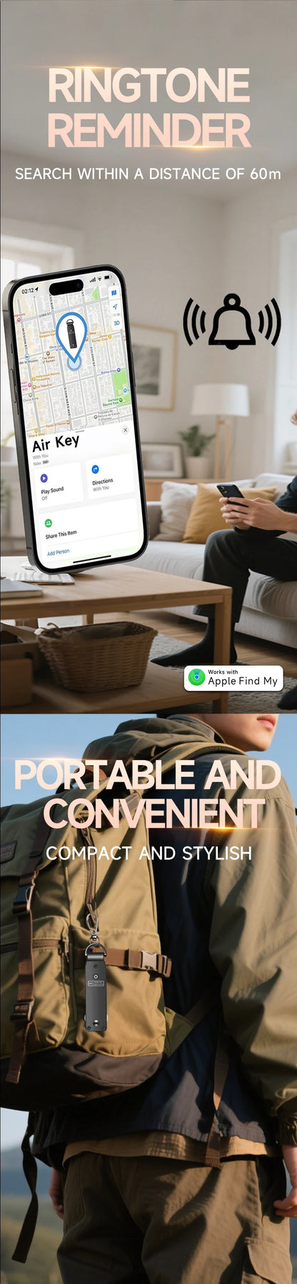 PUMIRE Key Organizer — Apple Find My Compatible, Holds 2-6 Keys