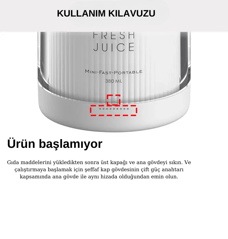 TazeBlend Portakal Limon USB Şarjlı Meyve Karıştırıcı Taze Sıkıcı Makinesi